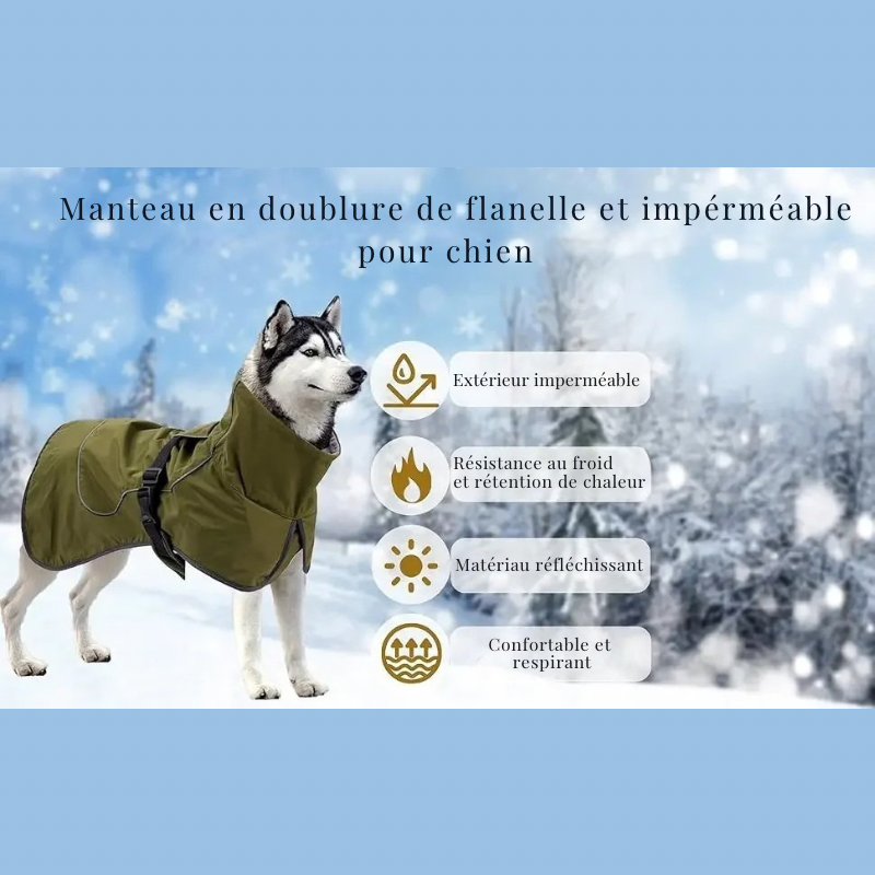 Manteau d’hiver imperméable doublé flanelle